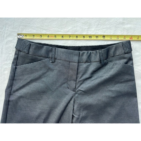 Express Editor Gray Dress Pants Waist Buttons Geometric Pattern Sz 6 - Picture 7 of 10